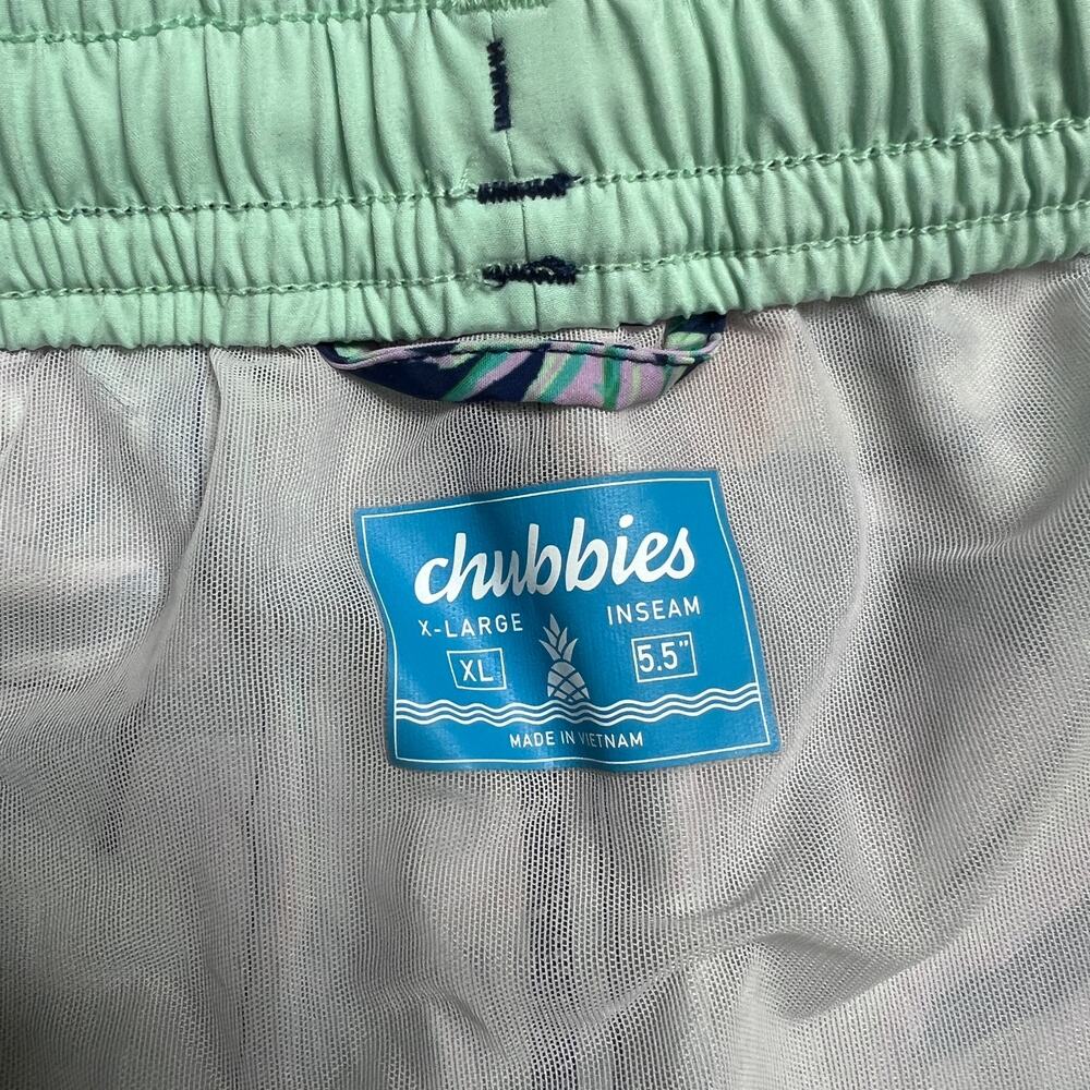 Chubbies Swim Trunks Tropical Floral Print Elastic Waist Drawstring Size XL - Picture 3 of 11